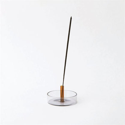 Duo Tone Glass Incense Holder - Grey / Orange