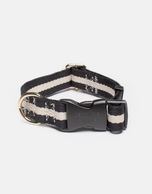 Black and White stripe dog collar