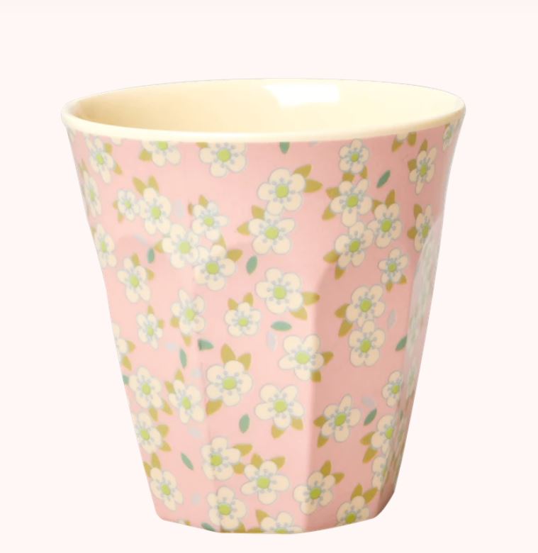 Medium Melamine Cup - Pink Floral