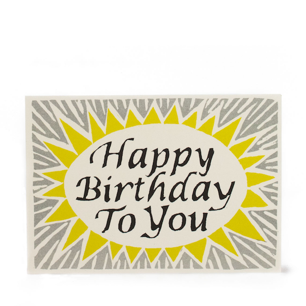 Card - Happy Birthday to You (Grey, black and yellow)