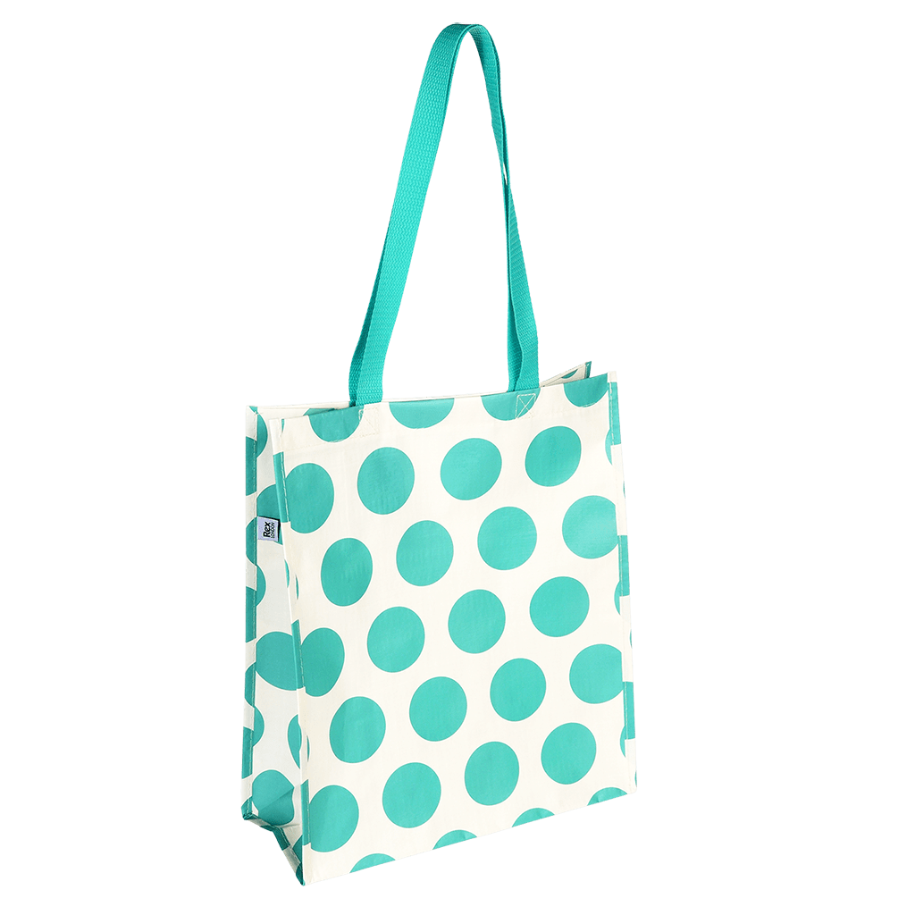 Turquoise on Cream Spotlight Shopping Bag