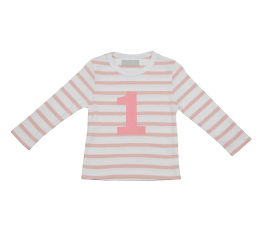 Age 1 Pink and White Breton Striped T-Shirt