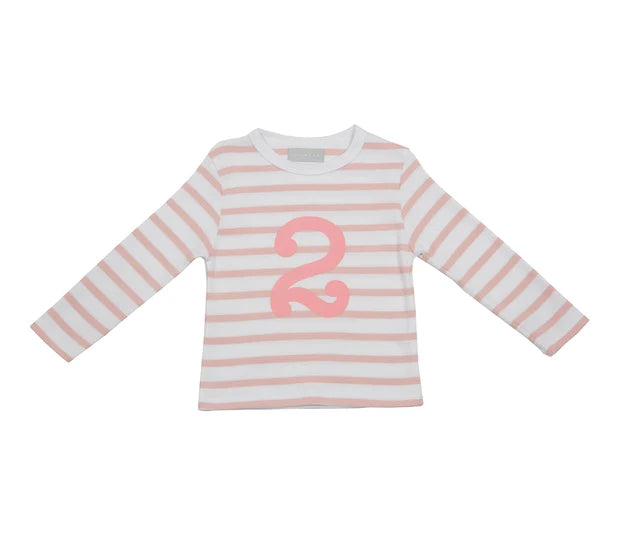 Age 2 Pink and White Breton Striped T-Shirt
