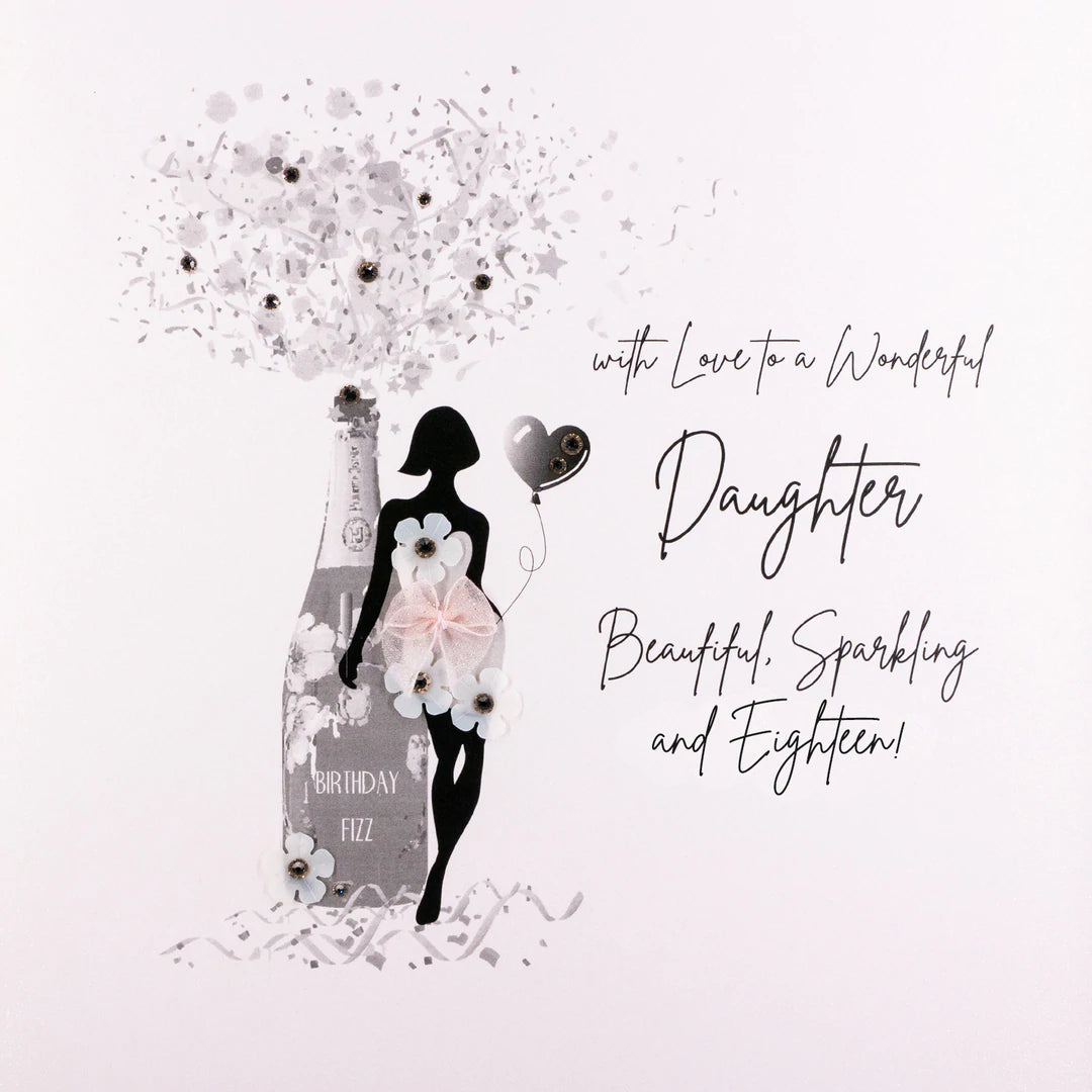 18 Wonderful Daughter Beautiful, Sparkling  - Large Card