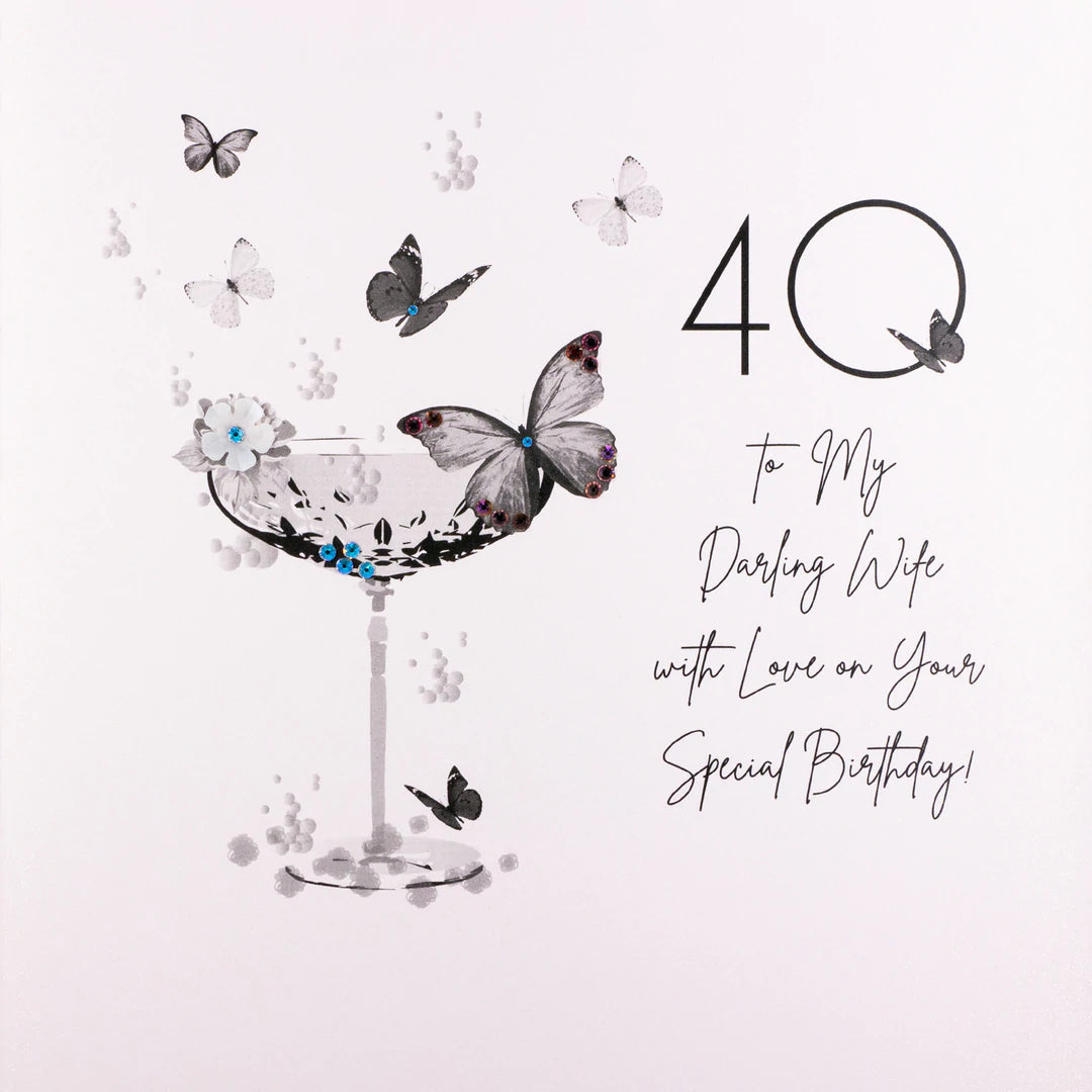 40 To my Darling Wife - Large Card