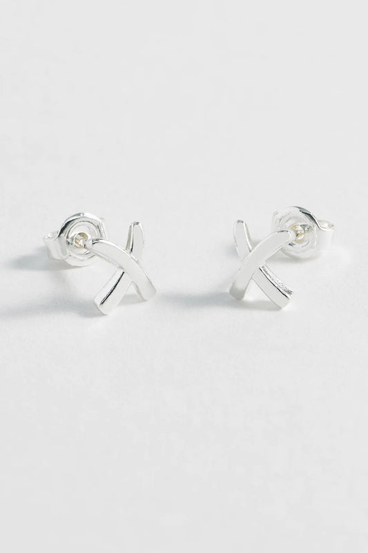 Kiss Stud Earring - Silver Plated