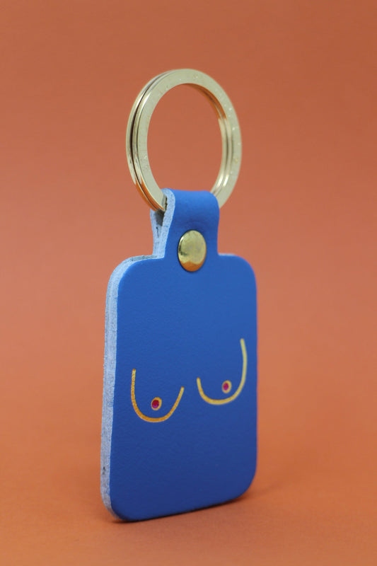 Boobs Key Fob Cornflower