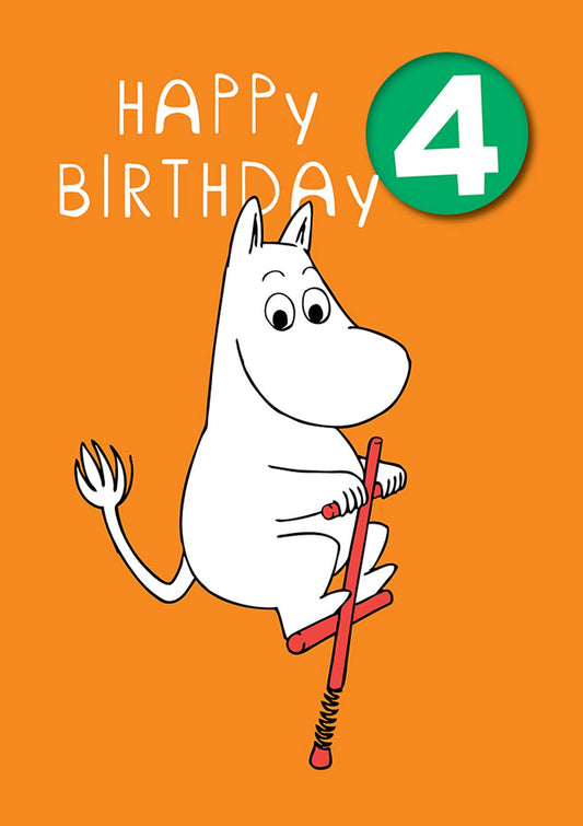 4 - Moomin Age 4 Birthday Badge Card