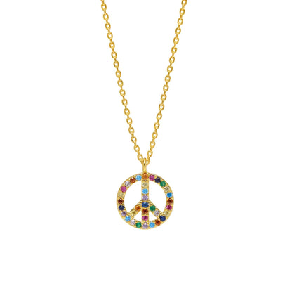 Estella Bartlett Peace Symbol Gold Necklace