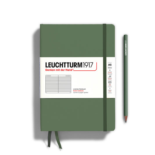 Leuchtturm A5 Ruled Hardback Notebook - Olive