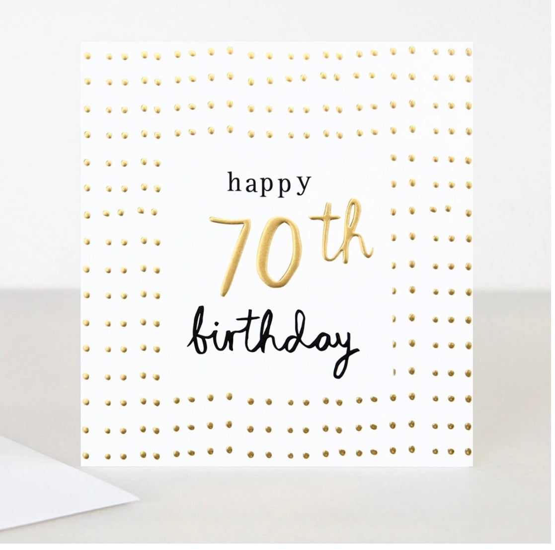70 Gold Numbers Birthday card