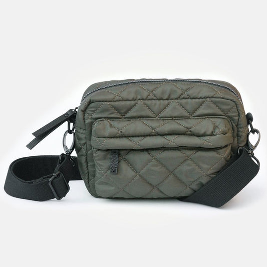 Quilted Cross Body Bag - Khaki