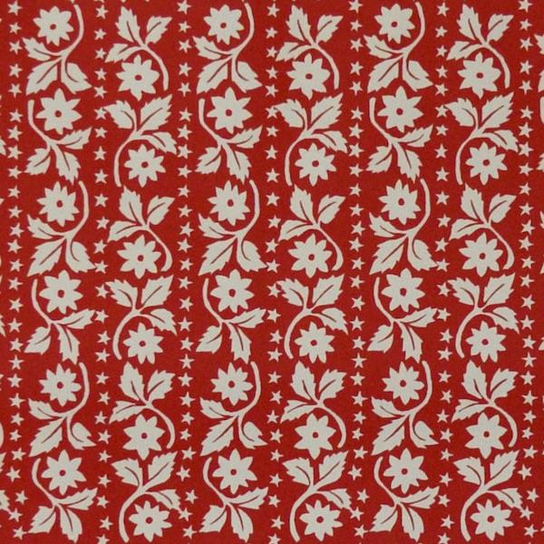Patterned Paper Leaves and Stars Bright Red