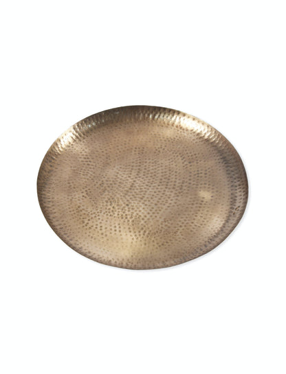 Hammered Tray in Brass Finished Iron
