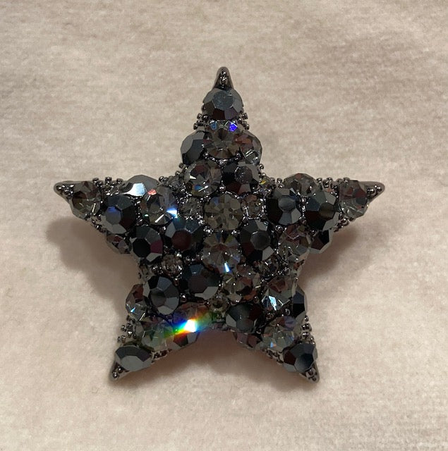 Star Brooch/Pendant - Black