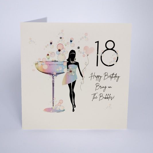 18 Bring on the Bubbles Birthday Card