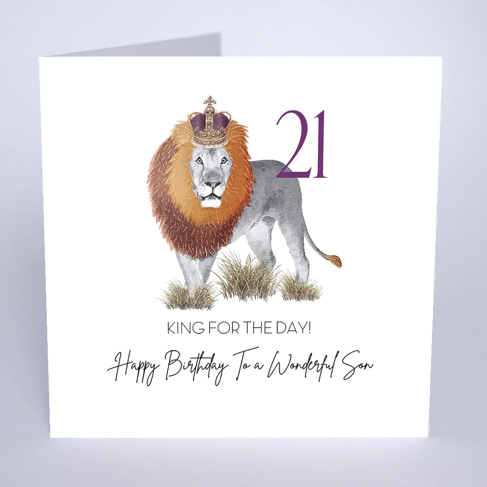 21st Birthday King For The Day - Large Card