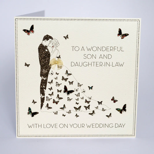 Son and Daughter-in-Law With Love on Your Wedding Day - Large Card