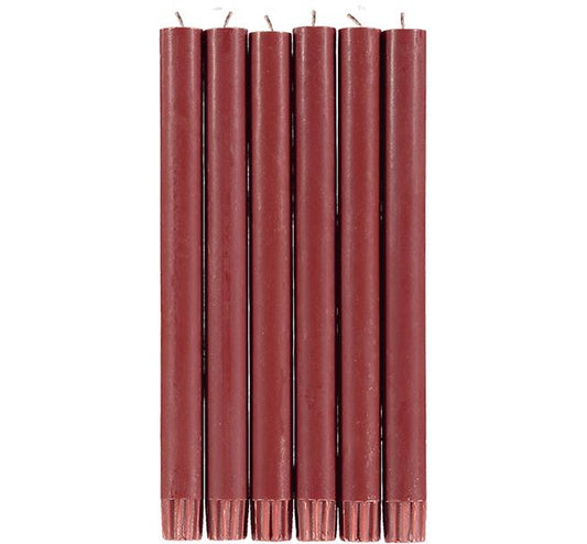 Set of Six Eco Dinner Candles - Guardsman Red