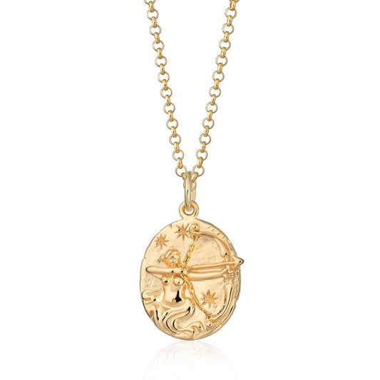 Gold Saggitarius Zodiac Necklace