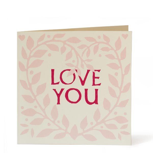 Square Card Love You Wreath
