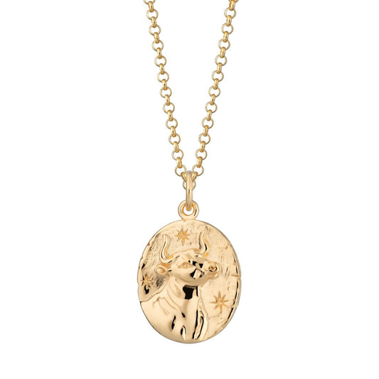 Gold Taurus Zodiac Necklace