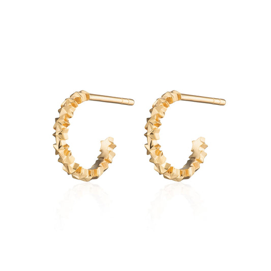 Lily Charmed Star Stud Hoop Earrings - Gold