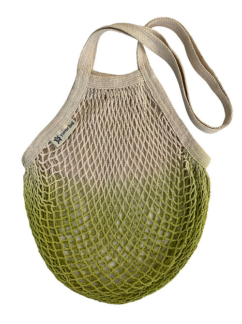 Organic Long Handled String Bag -  Dip Dye Lime