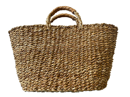Leather Handled Seagrass Basket