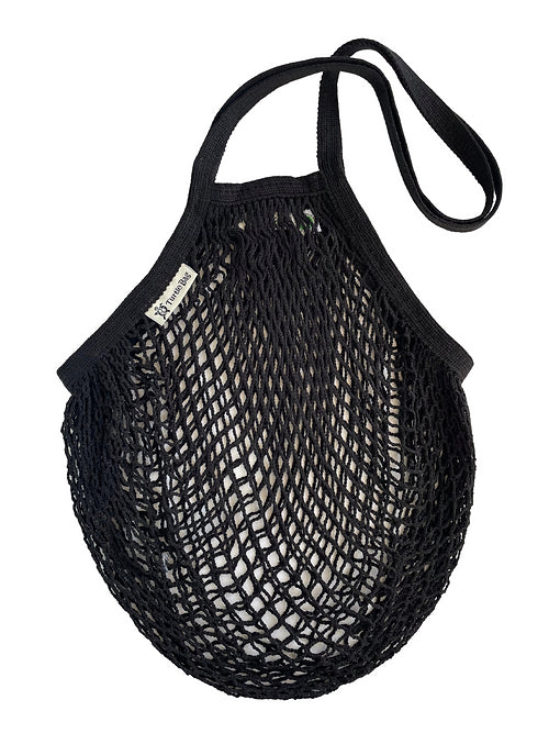 Organic Long Handled String Bag - Black