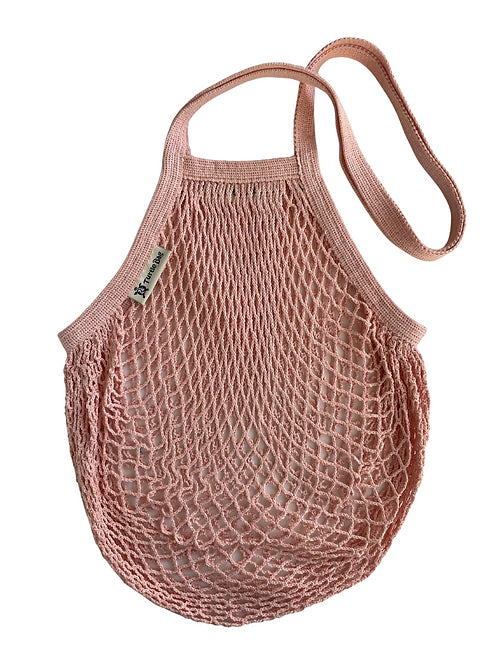 Organic Long Handled String Bag - Blush