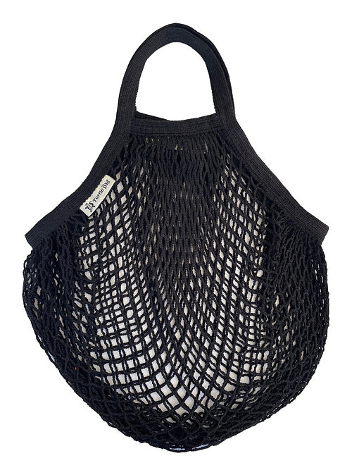 Organic Short Handled String Bag - Black