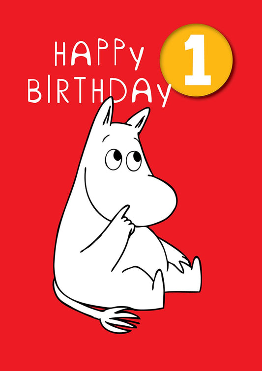 1 - Moomin Age 1 Birthday Badge Card