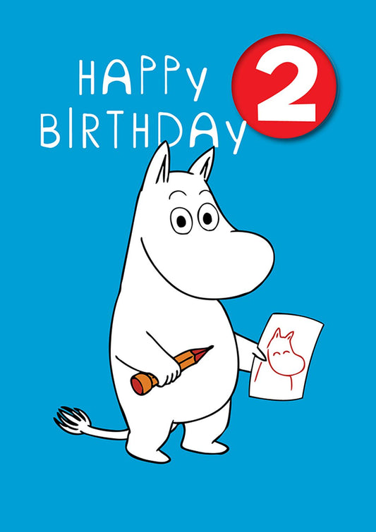 2 - Moomin Age 2 Birthday Badge Card