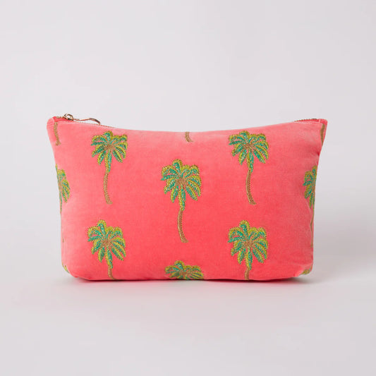 Summer Palm Everyday Pouch - Coral Velvet