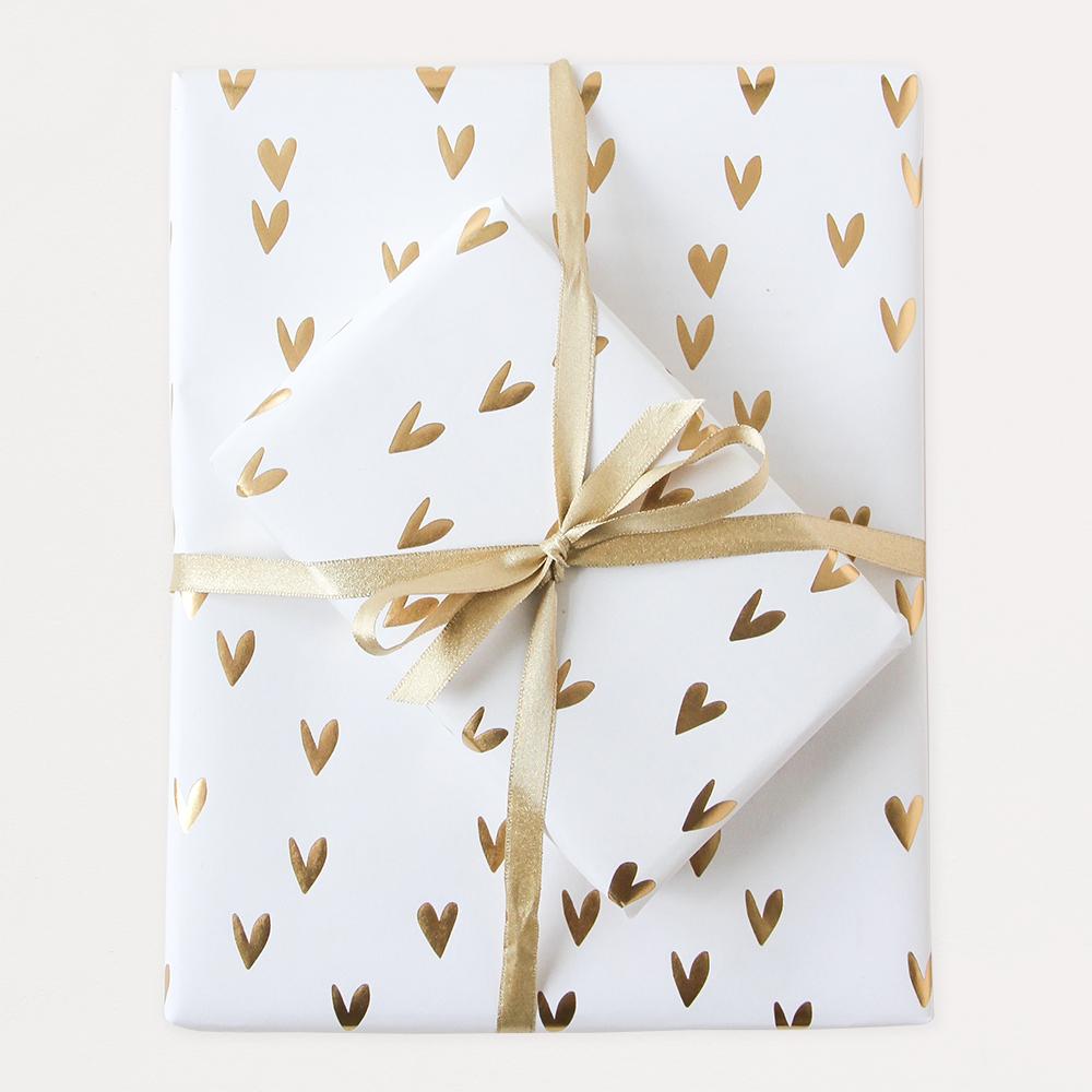 Foil Hearts Wrapping Paper