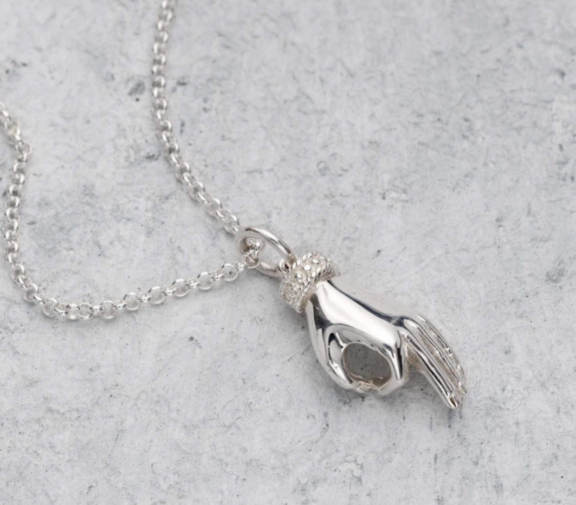 Silver Vintage Hand Necklace