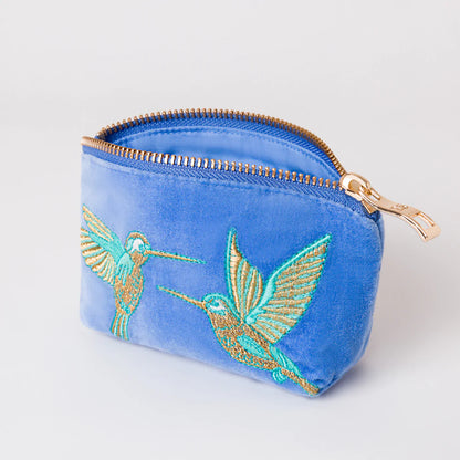 Hummingbird Blue - Velvet Coin Purse