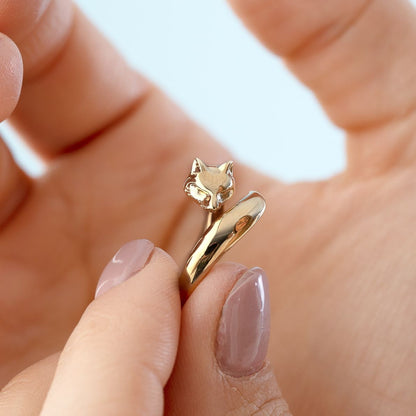 Lily Charmed Fox Ring - Gold