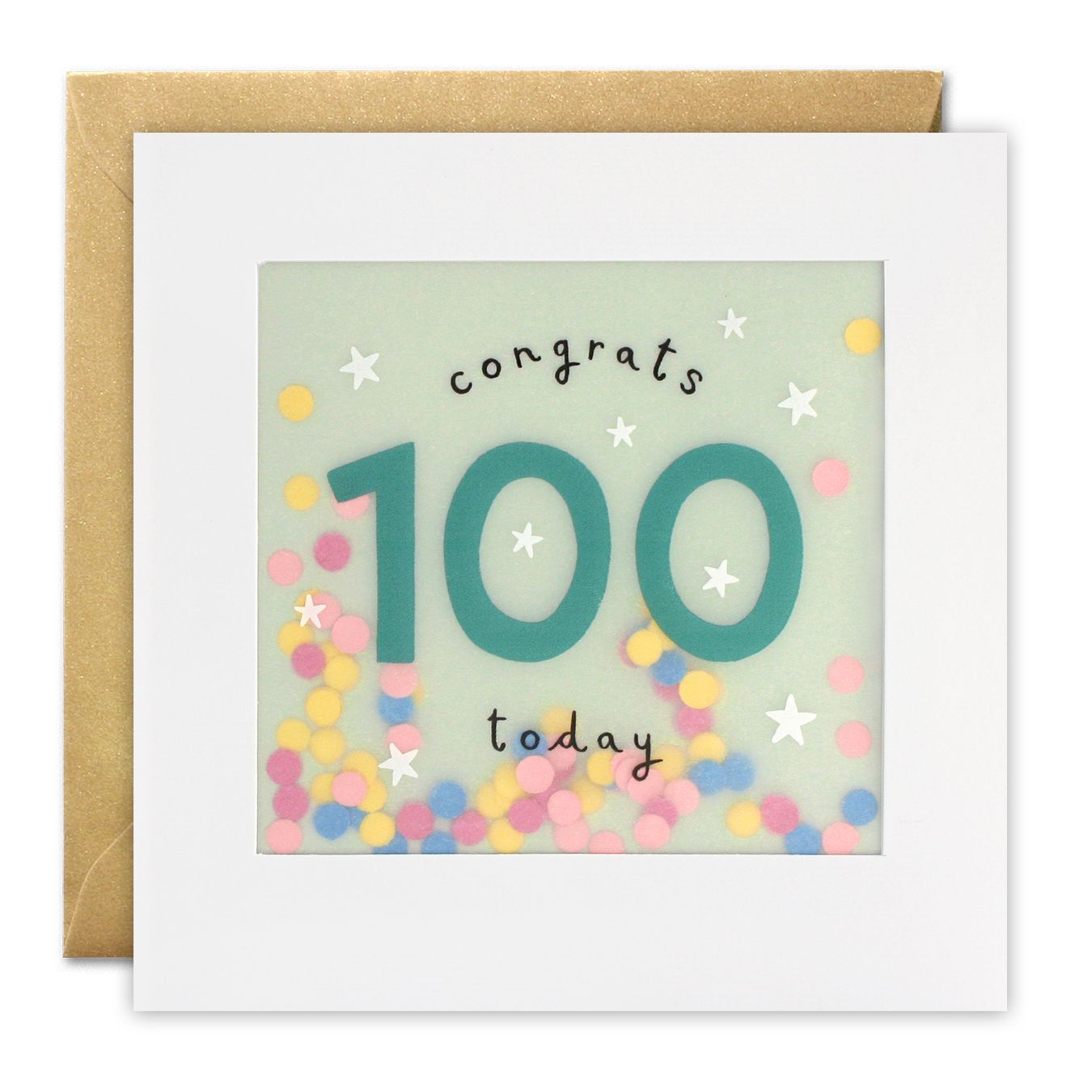 100 - Age 100 Paper Shakies Card