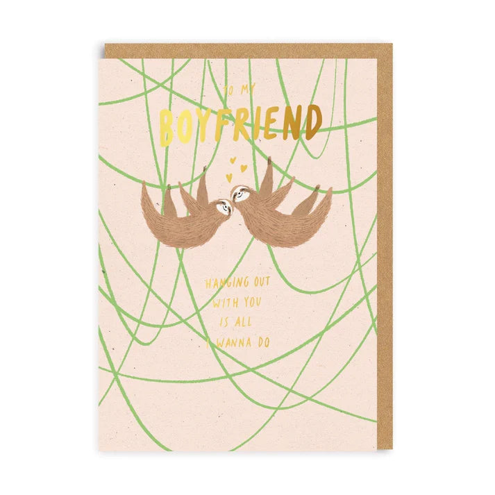 Sloth Boyfriend Greeting Card