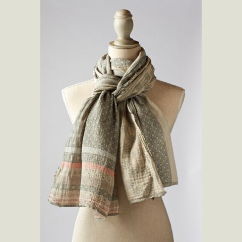 Letol French Jacquard Scarf  - Daphne Sable Gris