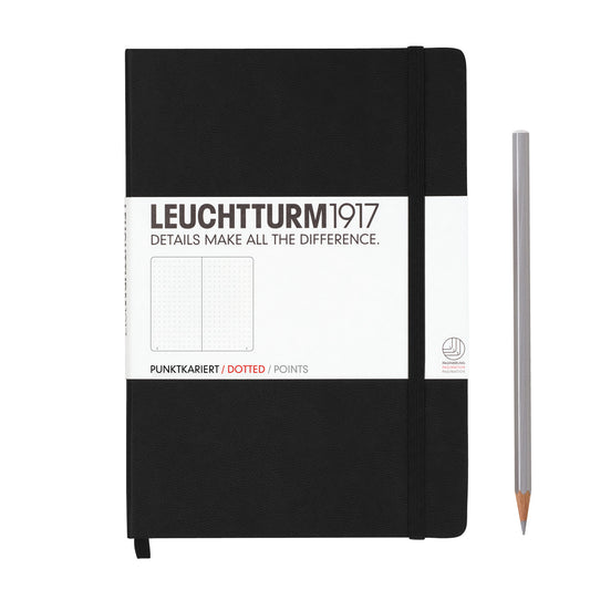 Leuchtturm A5 Dotted Hardback Notebook Black