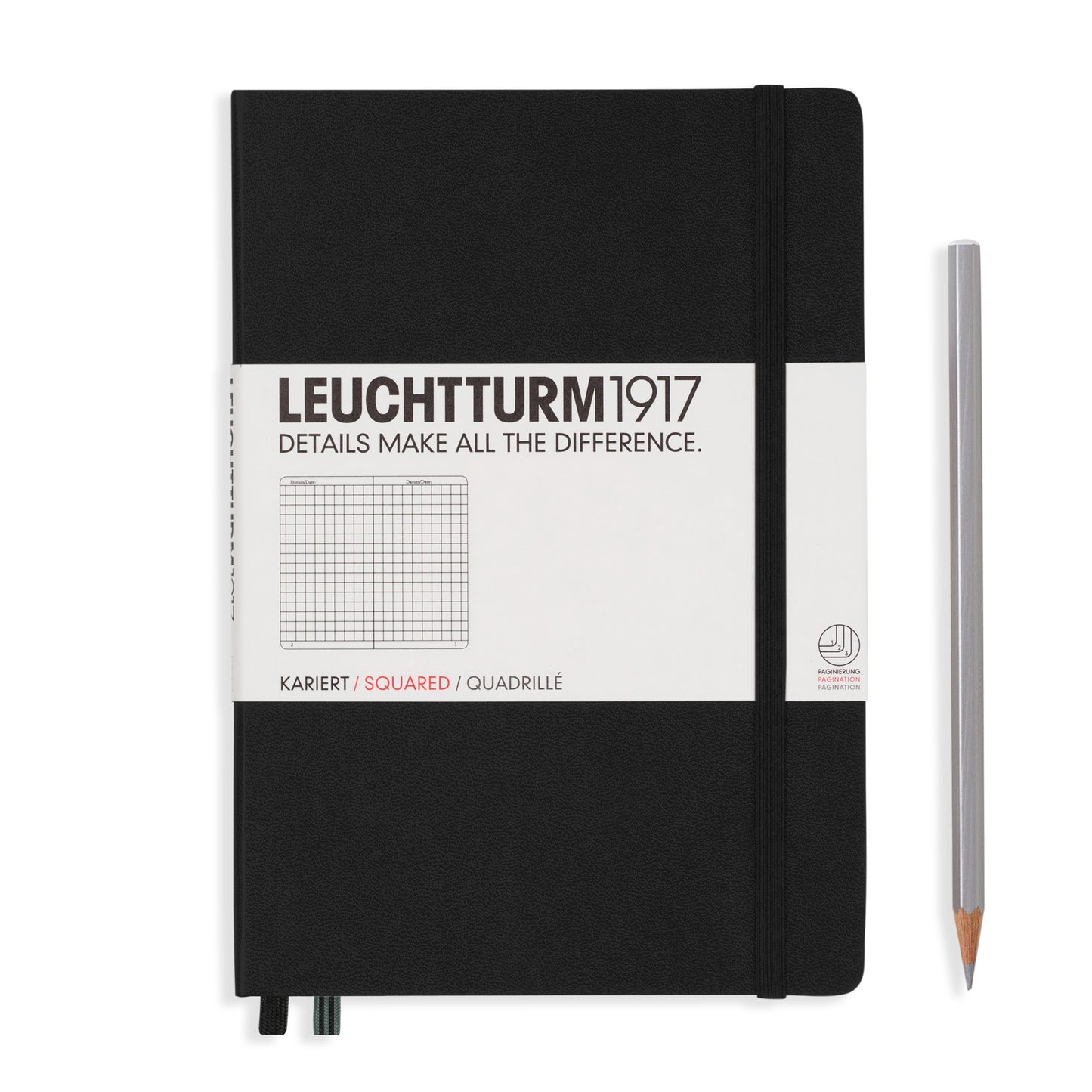 Leuchtturm A5 Squared Notebook Black