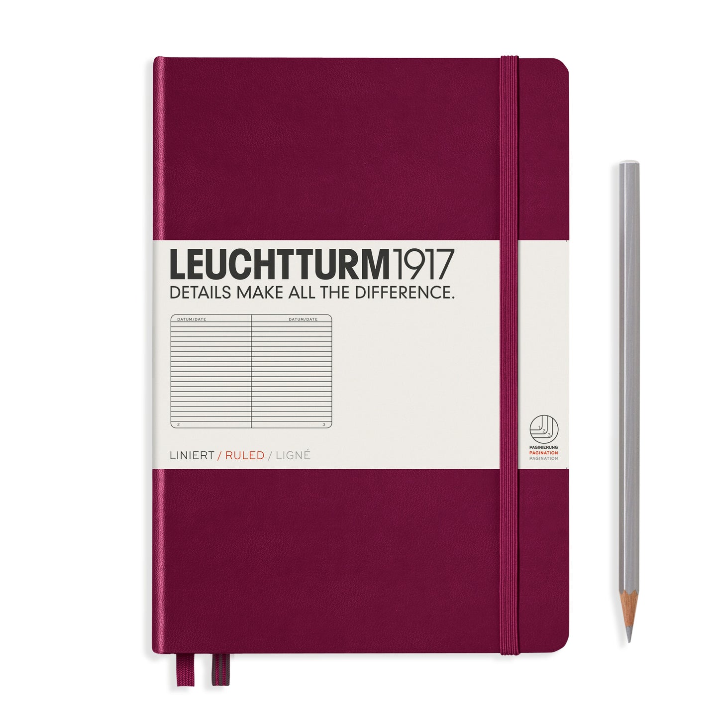 Leuchtturm A5 Ruled Notebook Port Red