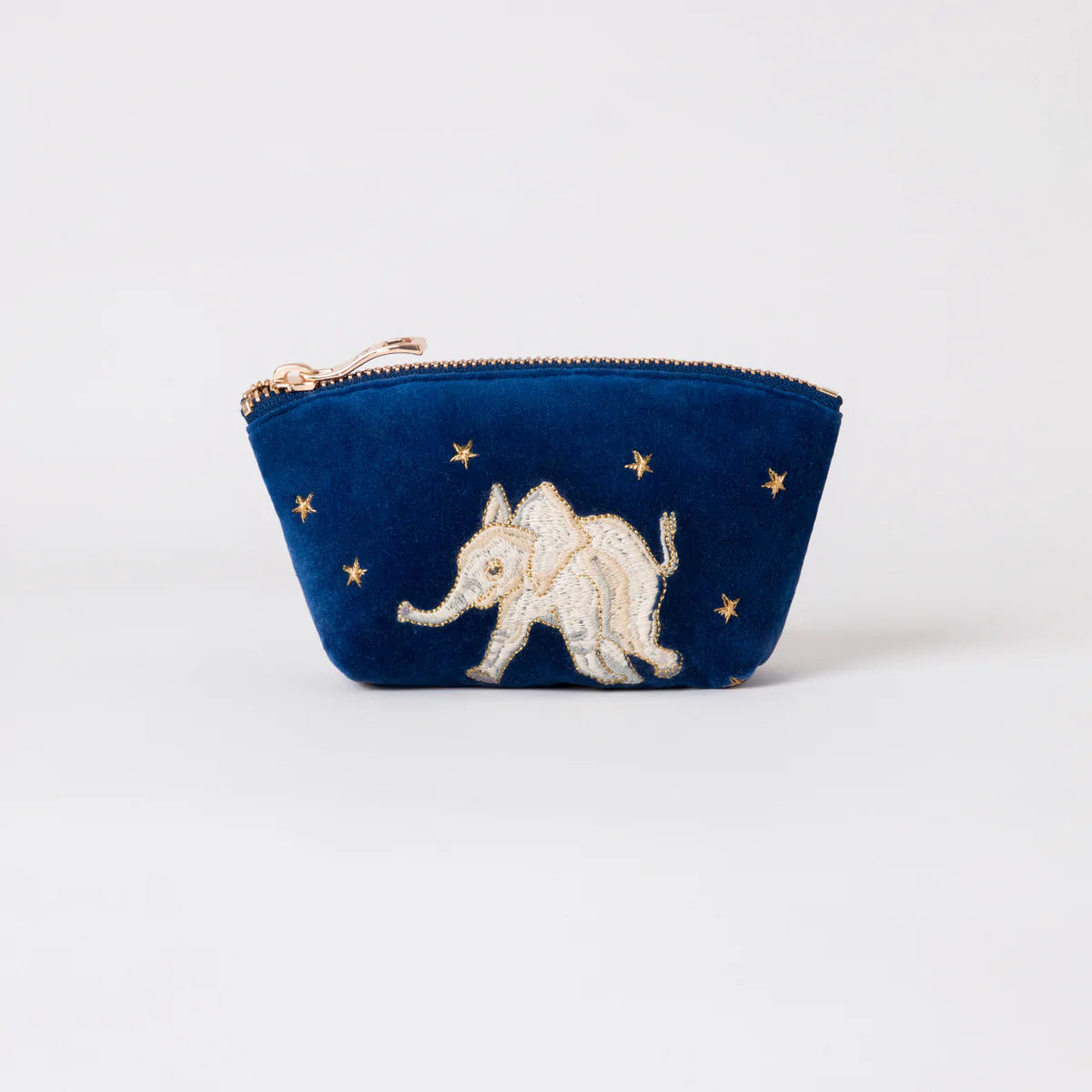 Baby Elephant Conservation Coin Purse - Navy Velvet
