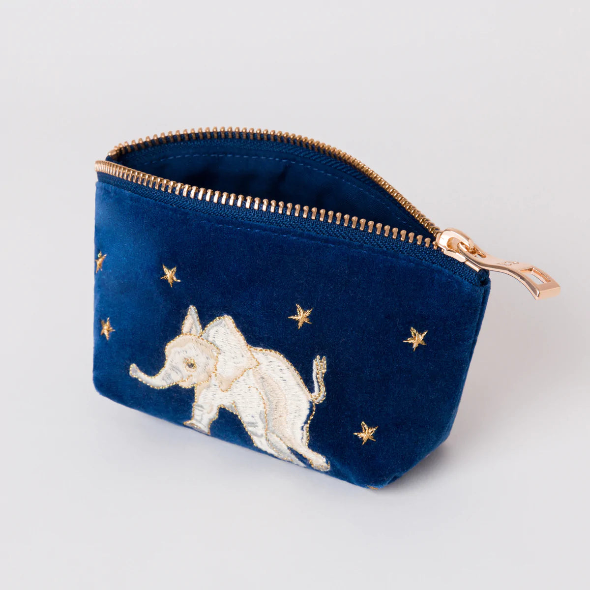 Baby Elephant Conservation Coin Purse - Navy Velvet