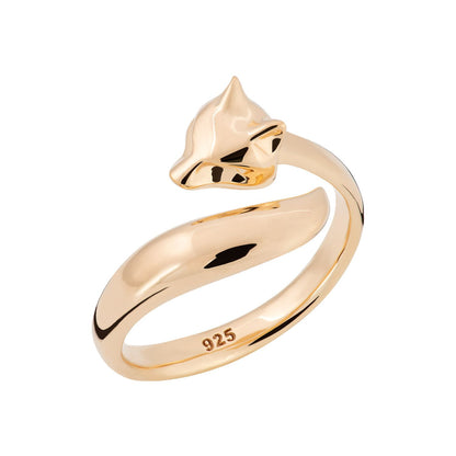 Lily Charmed Fox Ring - Gold
